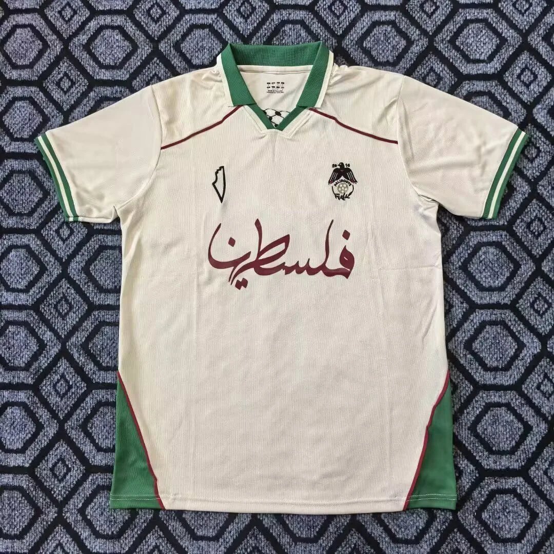 AAA Quality Palestine 25/26 Light Beige/Green Training Jersey